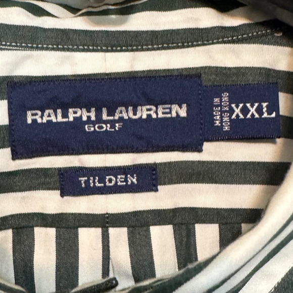 Ralph Lauren Golf striped Green and White Button Down Dress Shirt size Xl - Picture 1 of 2